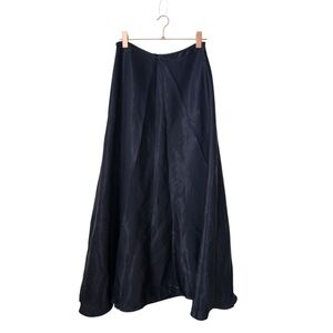 SCOTT MCCLINTOCK 2003 Liquid Look Black Satin Maxi Skirt Y2K Formal Glam size 10